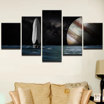

Canvas HD Print Pictures Living Room Framework 5 Pieces Starry Sky Planet Landscape Photo Painting Wall Art Bedroom Poster Decor