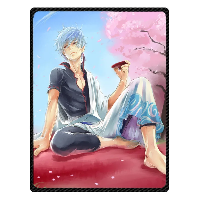 

Gintama bedspread blanket Super Soft Custom Flannel Blanket to on for the sofa/Bed/Car Portable Blankets