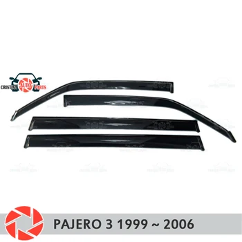 

Window deflector for Mitsubishi Pajero 3 1999-2006 rain deflector dirt protection car styling decoration accessories molding