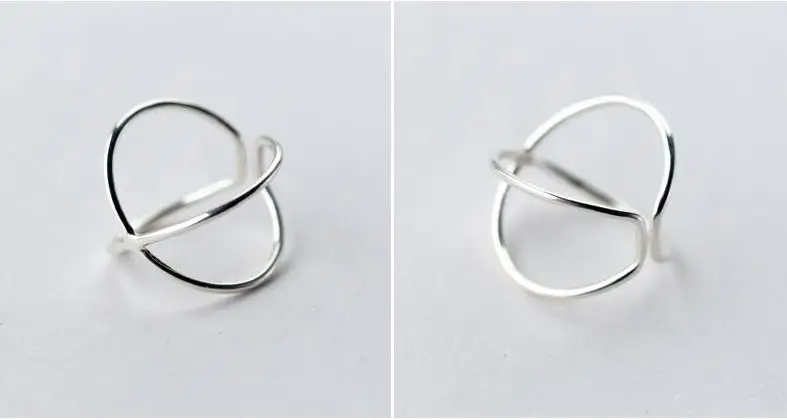 TOYOOSKY 925 пробы серебряные кольца с двойной линией, элегантные кольца с крестом, ювелирные изделия для юбилея, регулируемые