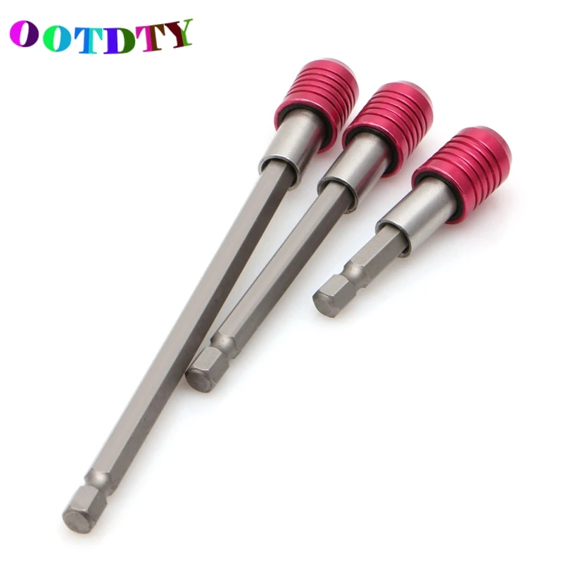 

OOTDTY 3x 1/4" Hex Quick Release Magnetic Screwdriver Self-locking Extension Bit Holder