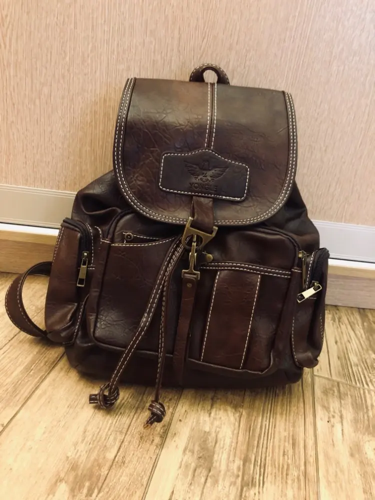 Vintage Faux Leather Drawstring Backpack — More than a backpack