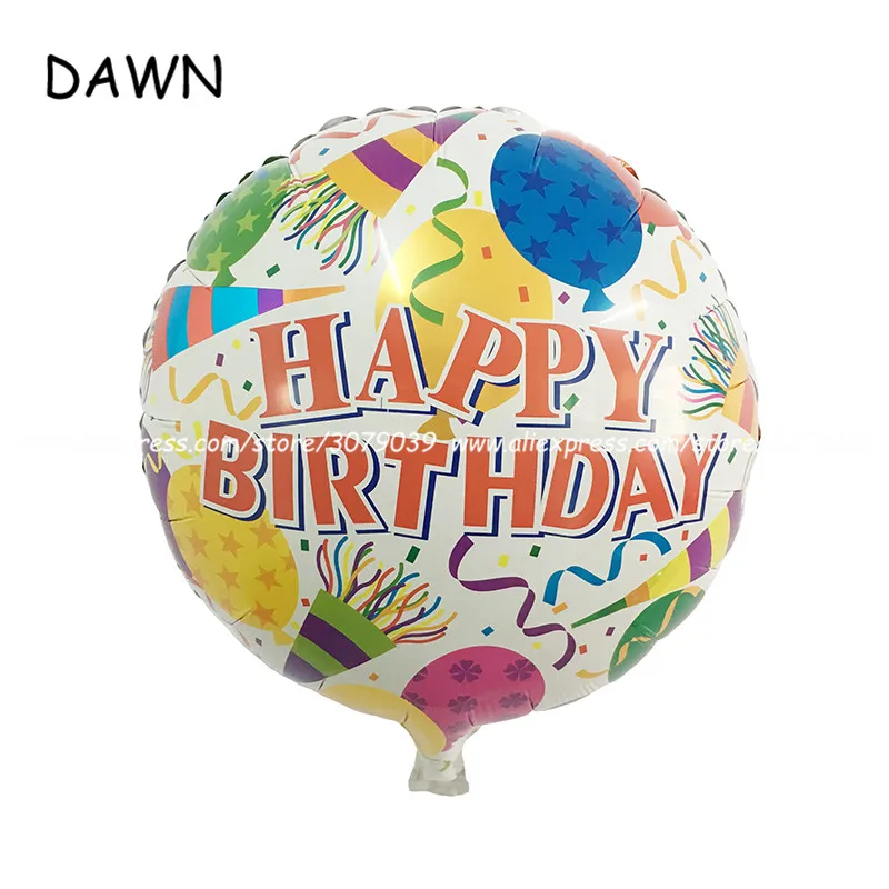 

25pcs/lot 18-inch Round Happy Birthday Balloons Holiday Party Decoration Balloon Toys For Children Kids Free Shipping