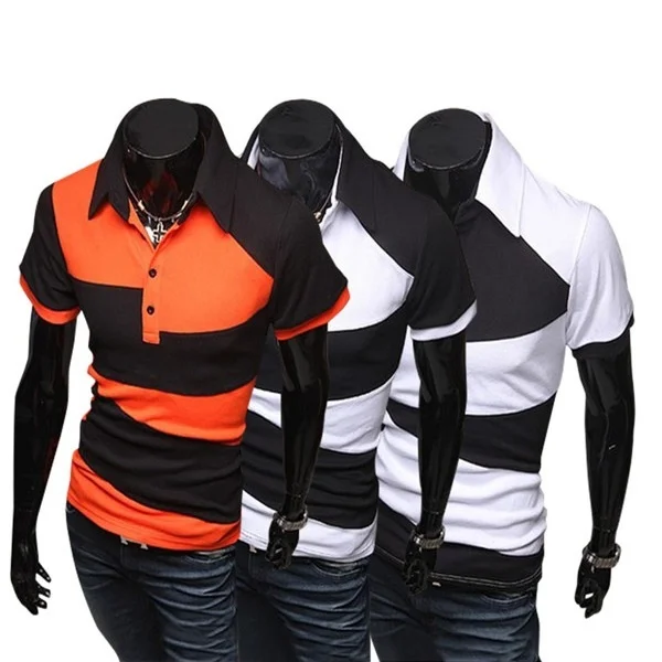 Zogaa 2018 Hot sale Orange and Black men's fashion polo Short sleeve ...