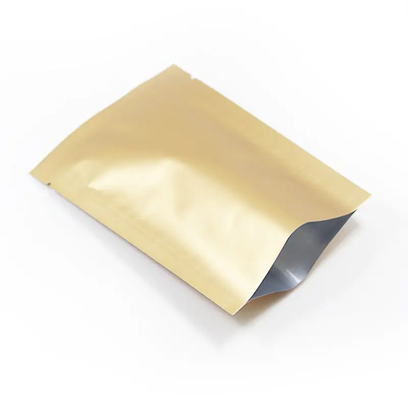 

200Pcs Matte Golden Aluminum Foil Bag Open Top Food Grade Package Mylar Bags Snacks Nuts Pouches Smell Proof for Christmas Party