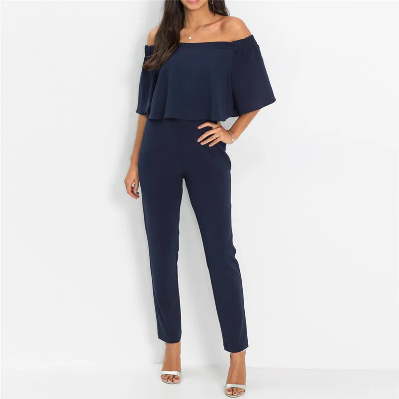 Fashion summer jumpsuit woman 2018 Off Shoulder Sleeveless Beach Jumpsuit Ladies Beach Romper Trouse pantaloni siamesi A23#N (17)