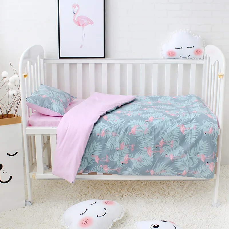 3Pcs Set Baby Bedding Set Include Duvet Cover Flat Sheet Pillowcase Pure Cotton Cartoon Pattern Baby Bed Linen Set Crib Kit 3Pcs Set Baby Bedding Set Include Duvet Cover Flat Sheet Pillowcase Pure Cotton Cartoon Pattern Baby Bed Linen Set Crib Kit