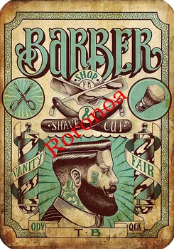 

Vintage Hairdresser Tattoos Patterned Posters Kraft paper Interior Painting Restoring Wall Sticker Barber shop Home Decoration d