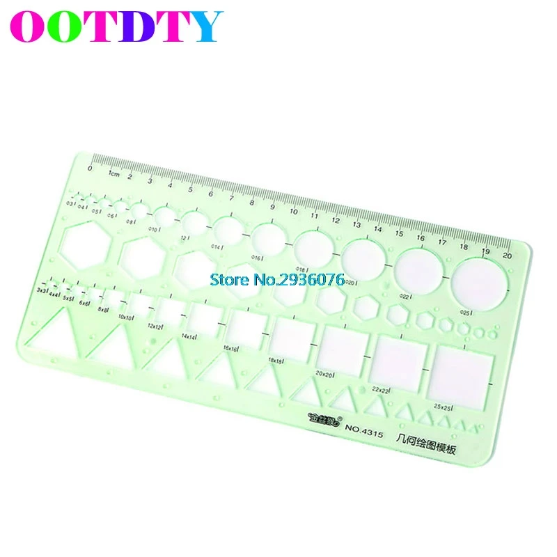 

OOTDTY Plastic Circles Square Geometric Template Ruler Stencil Measure Tool Students MY5_10
