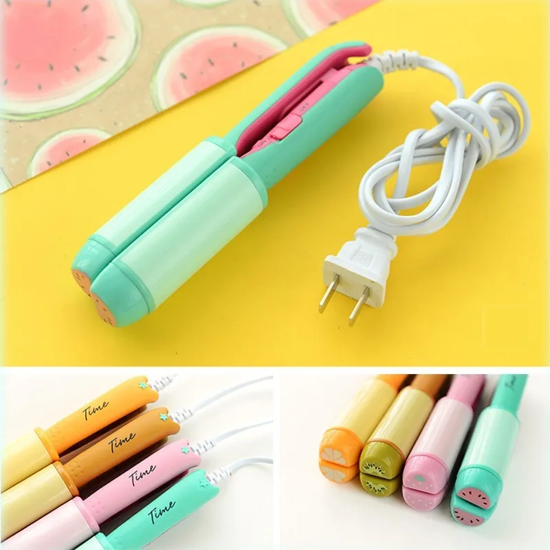 New Arrival Korea Cute Fruit Mini Straightning and Curling Irons Portable Hair Curler Small Size Straightener-11