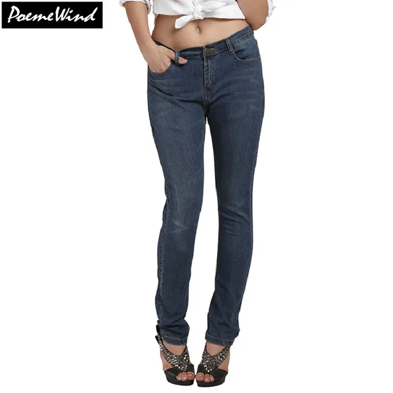 Poemewind 30 40 Slim Denim Pencil Jeans Long Women Jeans Plus Sizes Straight Pants Trousers