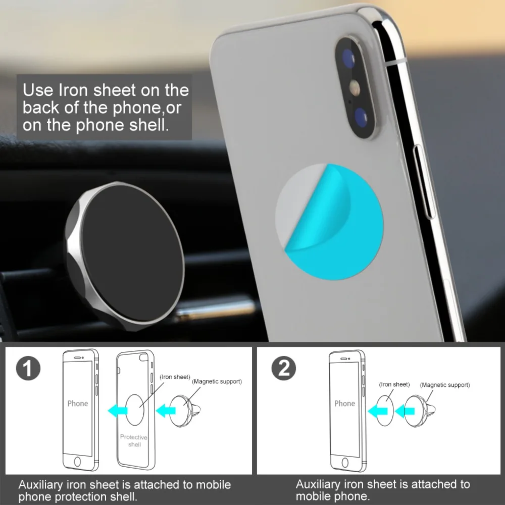 Магнитный автомобильный держатель для телефона для iPhone samsung, магнитное крепление, вращение на 360, автомобильный держатель для телефона, автомобильная подставка для телефона
