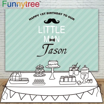 

Funnytree photography background little man theme birthday party moustache backdrop photocall photo studio printed