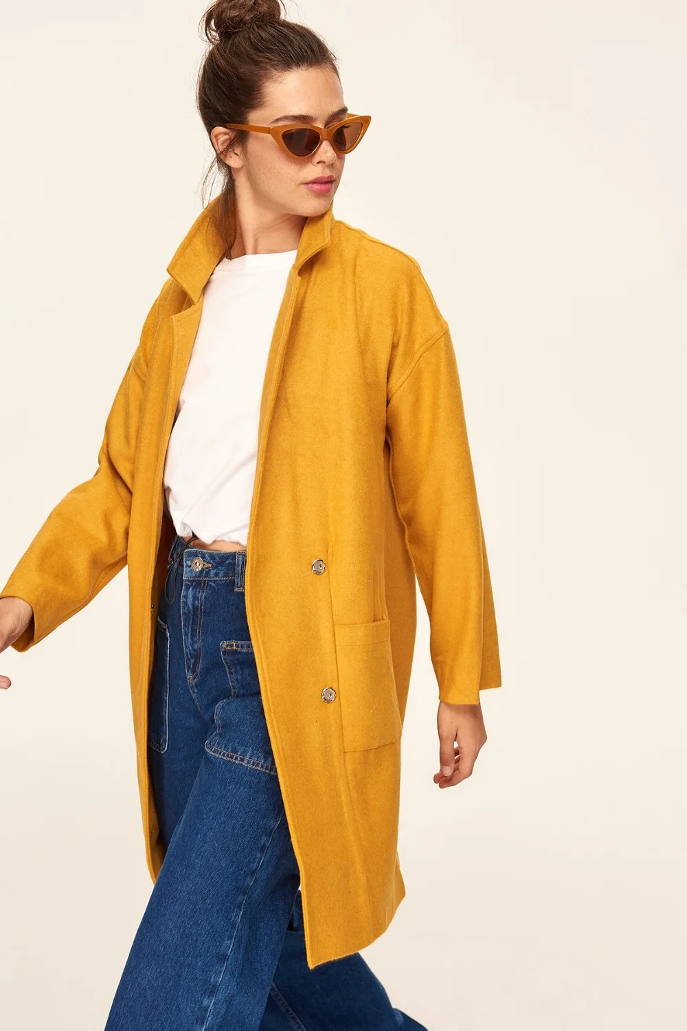 Trendyol Mustard Seal Coat TCLAW19YD0014in Basic Jackets from Women's