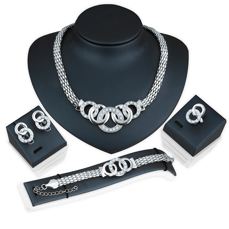 

Dubai Gold Jewelry Sets Nigerian Wedding African Beads Crystal Bridal Jewelery Set Rhinestone Ethiopian parure Wholesale VP530