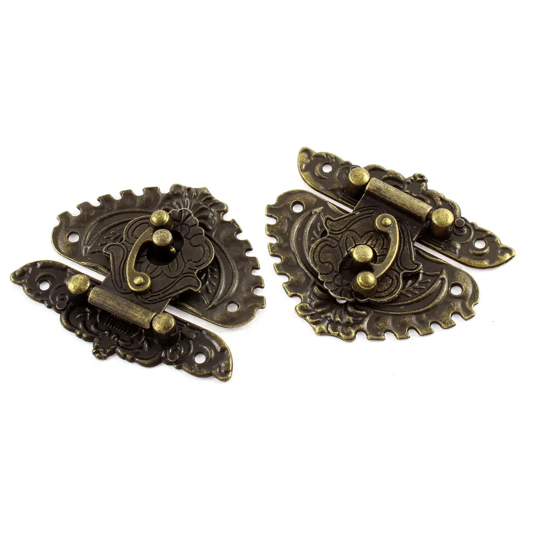 UXCELL 2Pcs 69Mmx59mm Vintage Style Box Suitcase Catch Lock Hook Latch