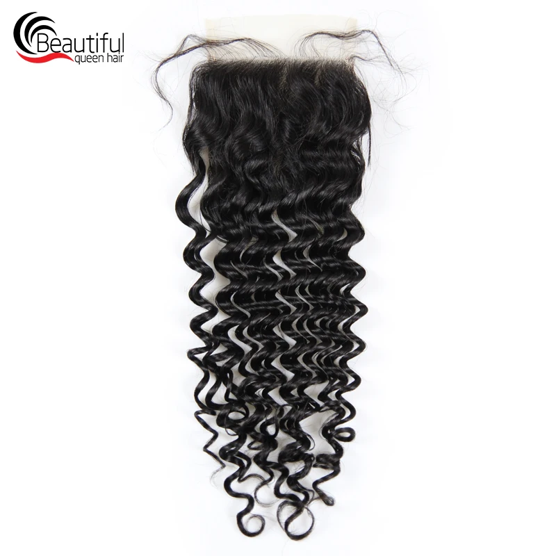Красивые перуанские Виргинские Волосы queen 10A, 4x4, глубокая волна, прозрачное кружево, закрытые, для женщин