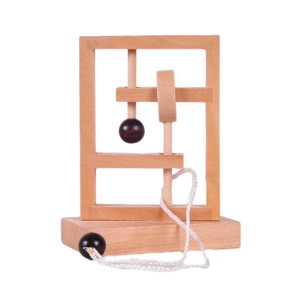 3D Rope Puzzle Mouse Maze String Puzzles IQ Mind Brain Teaser Wooden