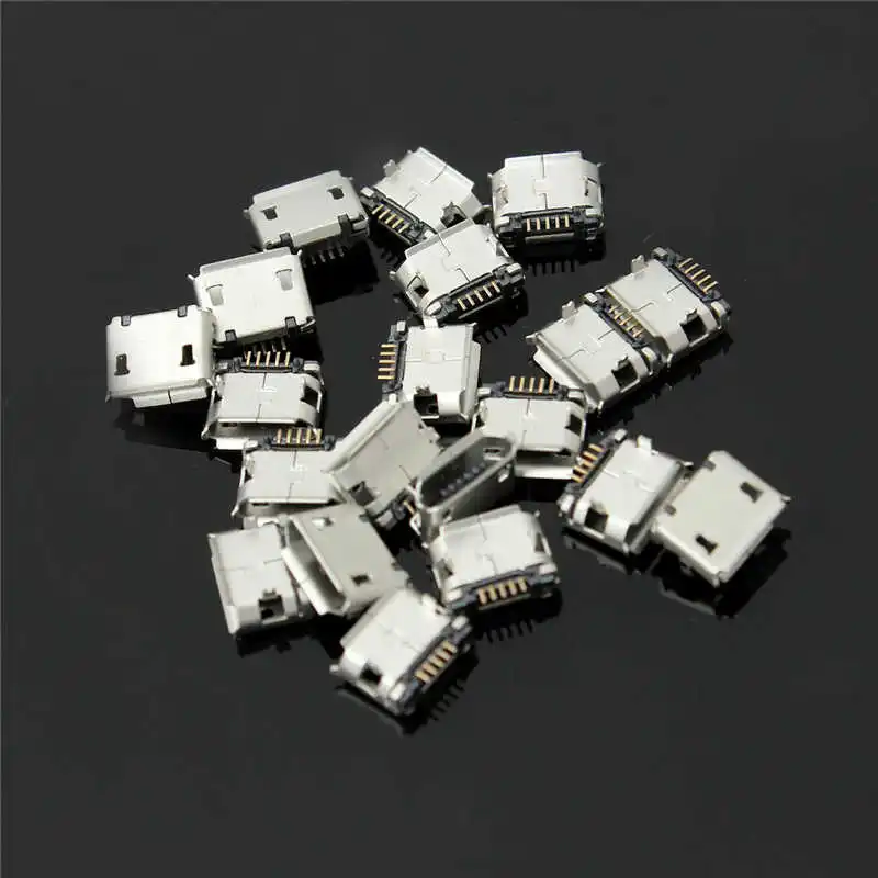 Новинка 20x Micro USB Тип B розетка 5 контактов разъемы терминалы SMT Размещение SMD