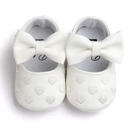Toddler Girl Crib Shoes Newborn Baby Bowknot Soft Sole Prewalker Sneakers n