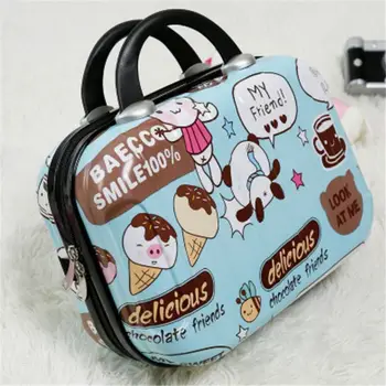 

Korean Princess Makeup Bag Fashion Girl 14 inch cosmetic case 16 inch large hand luggage luggage Bag free holograms