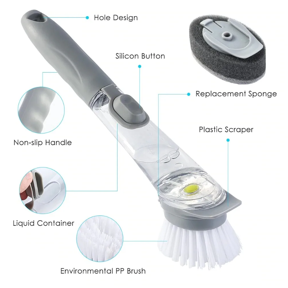 Tg-моторы креативная съемная ручка дозирующая Xiguo губка щетка, сильная Обеззараживание и щетка для чистки посуды
