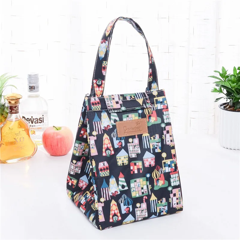 Insulation package Aluminium foil insulated Picnic lunch bag cartoon print women fashion warmer food keeper bag ice pack