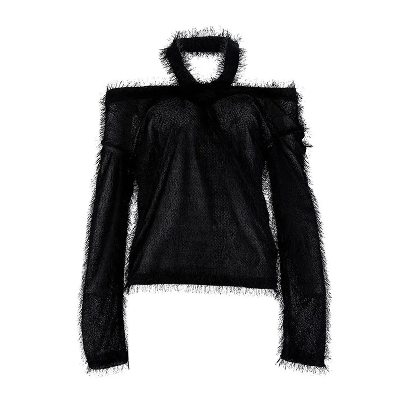 HOT sell sweaters fashion 2018 women Cold Shoulder Long Sleeve Sweater Jumper Ladies Pullover Tops Blouse invierno A31#N (12)
