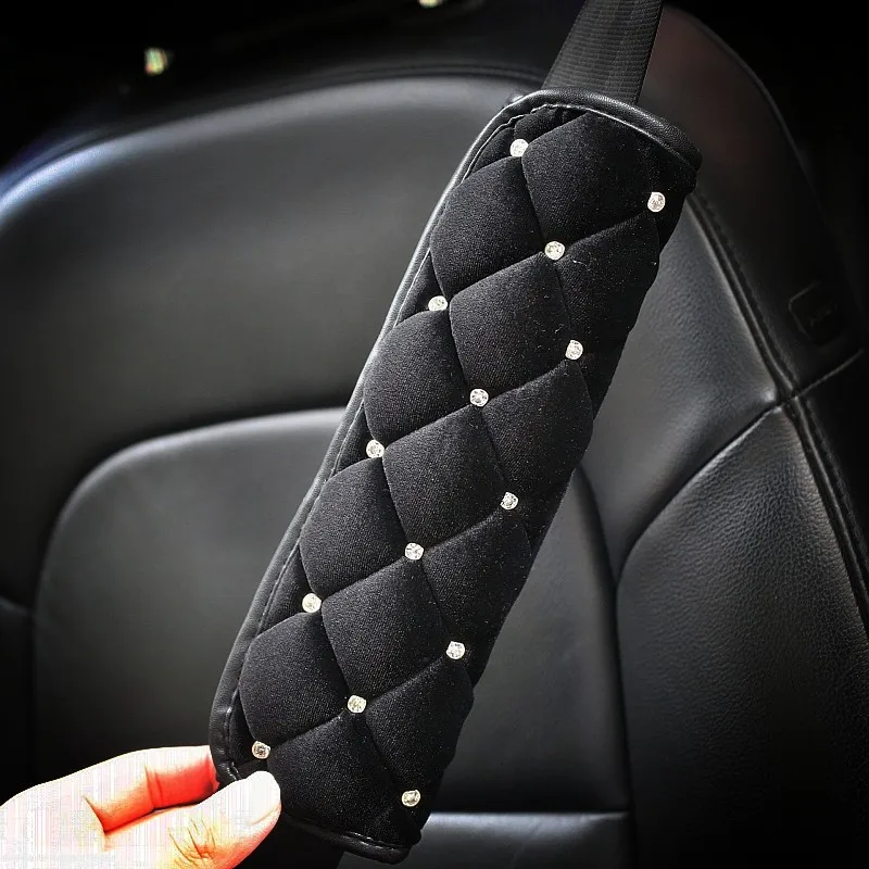 High-Quality-Plush-Car-Seat-Belt-Cover-Soft-Shoulder-Pad-Crystal-HandBrake-Gear-Shifter-Cover-Car-Styling-Interior-117