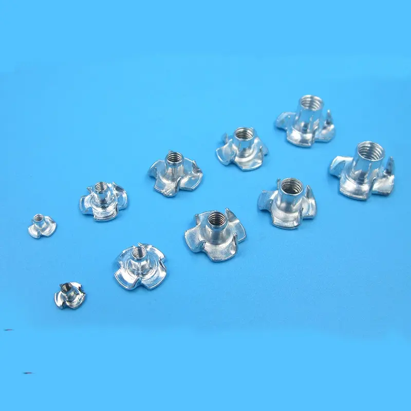 

20PC Four Claws Nut Speaker Nut M2 M3 M4 M5 M6 T-nut Blind Pronged Tee Nuts for RC Boats Model DIY Accessories