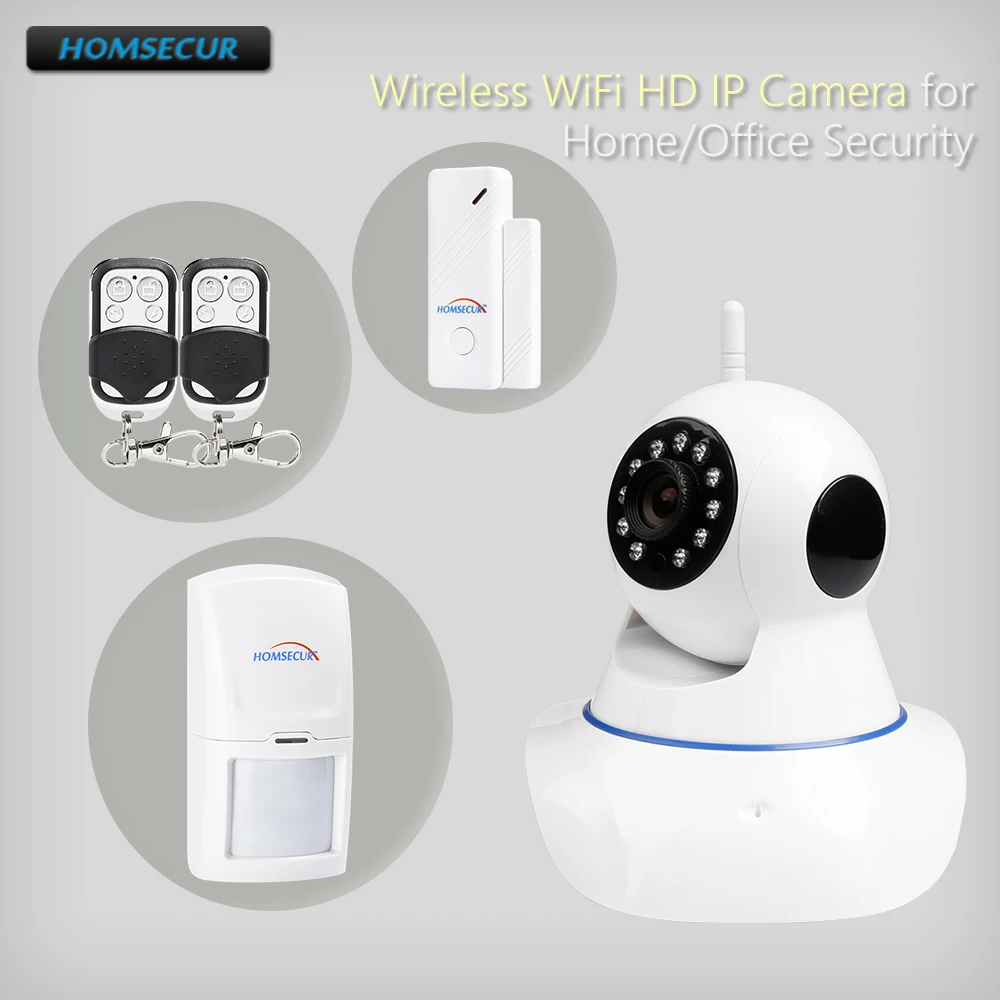 HOMSECUR APP HD WIFI камера ИК Ночное Видение + беспроводной PIR датчик для домашней