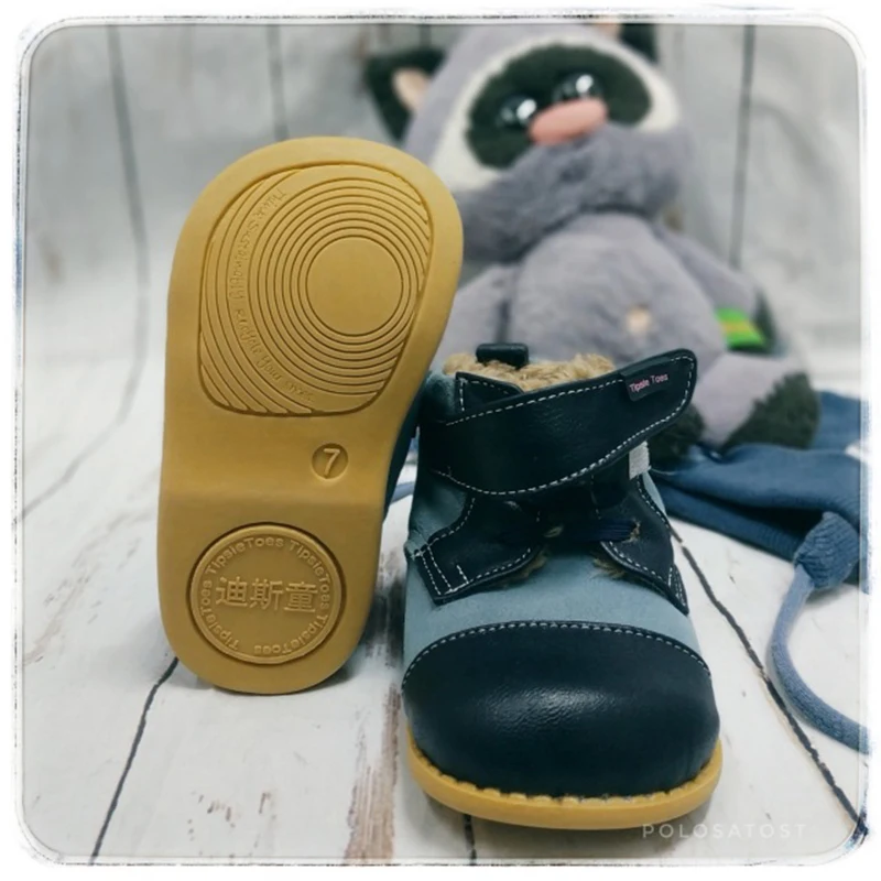 TipsieToes бренд высокое качество кожа шить дети мягкие сапоги и ботинки для девочек школьная обувь мальчиков 2019 осень зима 21403 Мода