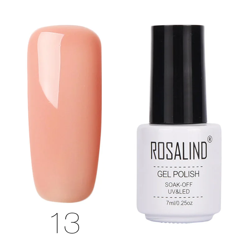 Гель для ногтей ROSALIND, 7 мл, белый флакон, чистый цвет, УФ-Гель-лак, полуперманентный, впитывающий, для ногтей, маникюрный гель, лак для ногтей - Цвет: RC13