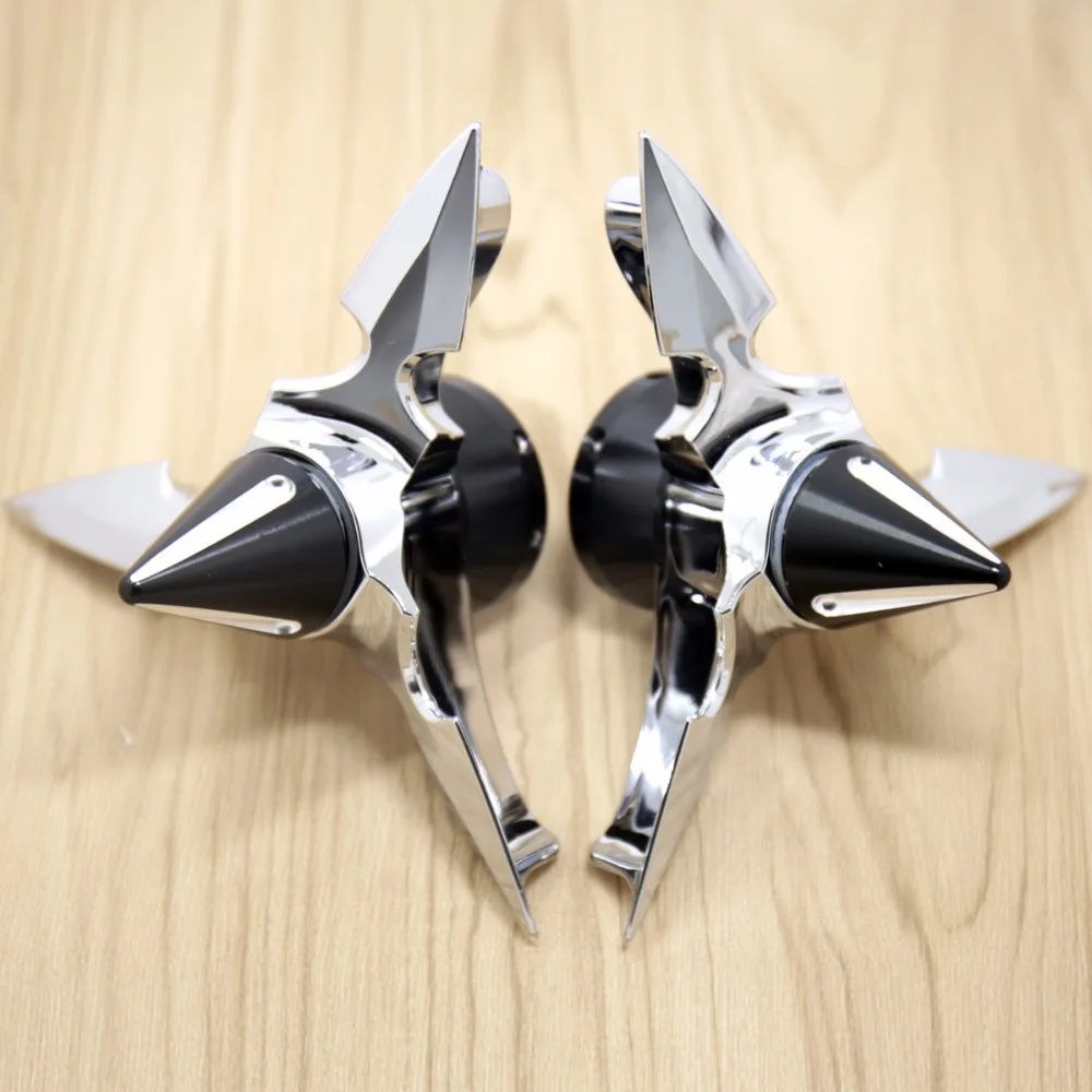 

Chrome Spun Blade Spinning&Black Axle Caps For Harley Motorcycle Road King Sporster 2008-2018 Parts