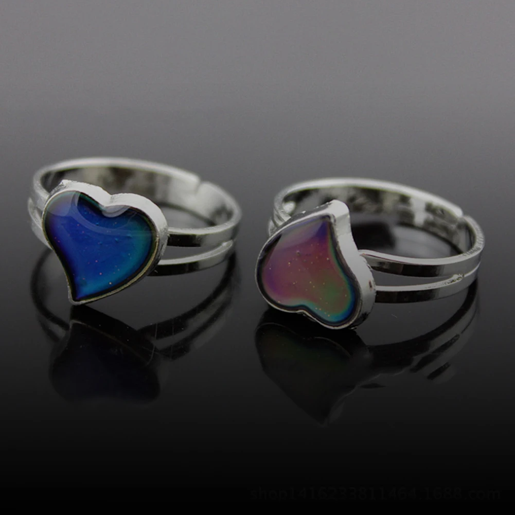 Unisex Fashion Heart Shape Color Changeable Mood Jewelry Lovers Couple