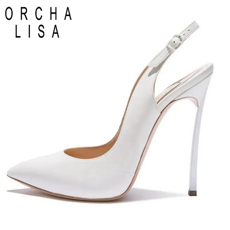 Punta Estrecha Sexy Verano Señoras white pink Bombas Mujeres Lisa Marca J026 Black Orcha Zapatos Altos Slingbacks Stiletto Partido blue Tacones tqXIB