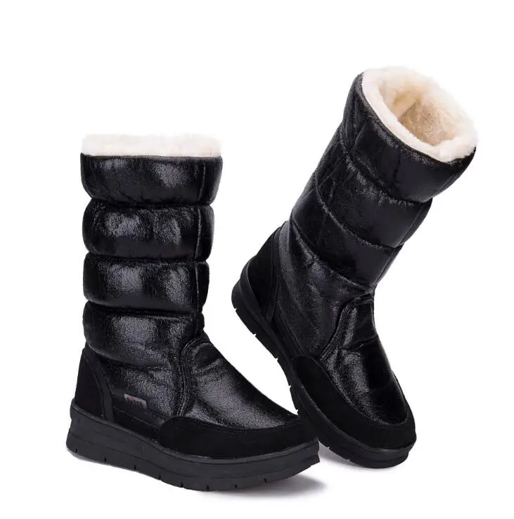 Черные высокие женские ботинки зимние теплые ботинки женские зимние ботинки г. Новые стильные женские ботинки наивысшего качества, большие размеры, женские ботинки