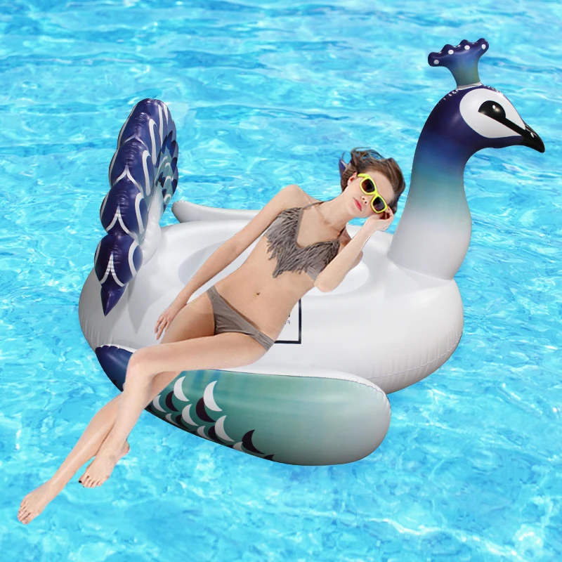 

150CM Inflatable Peacock Swimming Ring Adult Ride on Inflatable Pool Toys Air Mattress for Swimming Children's Pool Boia Piscina
