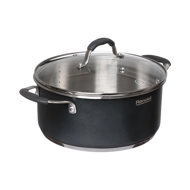Кастрюля с крышкой Rondell Stern RDS-019 24 см (объём 4,7 л) | для всех типов плит