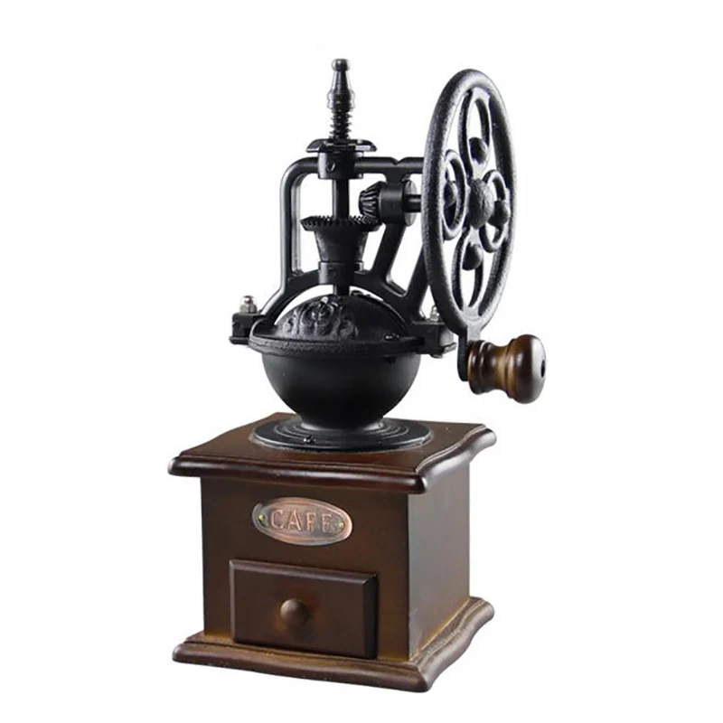 Vintage Wheel Design Manual Coffee Grinder With Ceramic Movement Retro