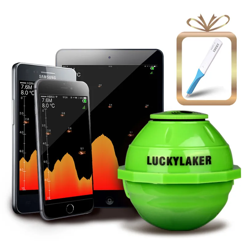 

Lucky FF916 Range Wireless Fish Finder Wifi 50m 45M Android IOS App Fishing Alarm Portable Fishfinder Fishing Accessories Pesca