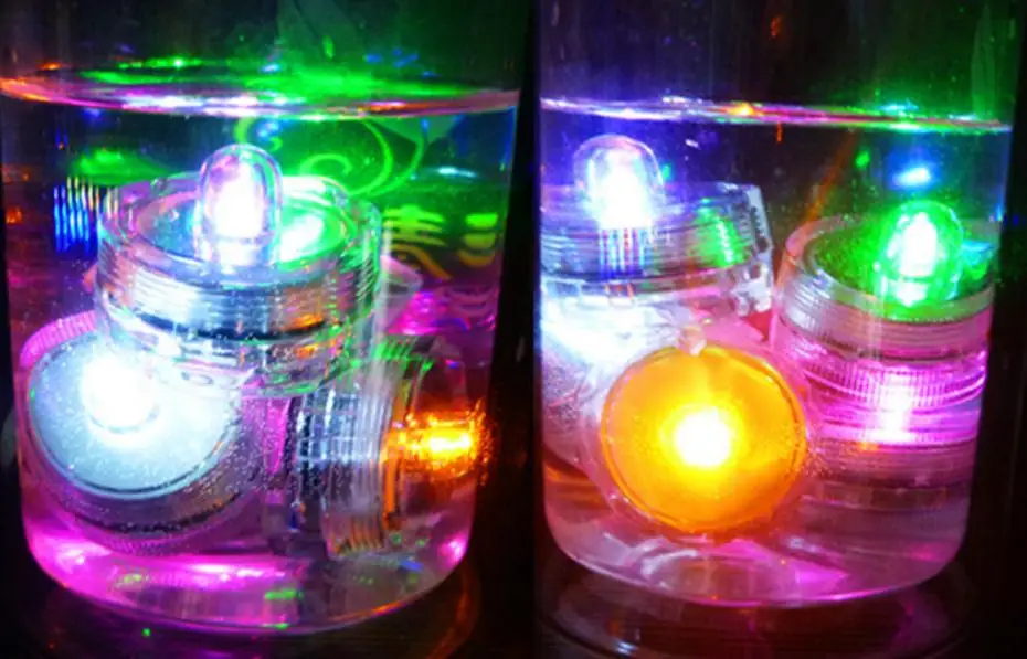 water sink color led tea light