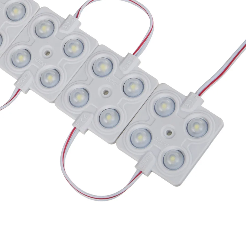 

20pcs/lot 2.0W LED Module 4 LED 160 Deg with Lens White 2835 SMD Waterproof Back Light for Letter Advertising Signs