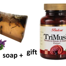 Подарочные изделия) сиреневое эфирное масло ручной работы 100гр мыло+ Подарочная пищевая добавка Reishi Shiitake Maytake экстракт гриба s