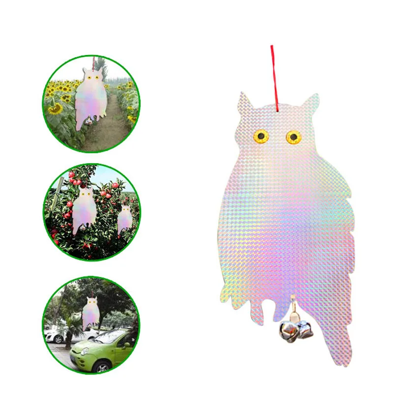 

10pcs/lot Fake Owl Decoy Bird Scarer Pigeons Holographic Reflective Repellent Woodpecker Garden Supplies Bird Repeller