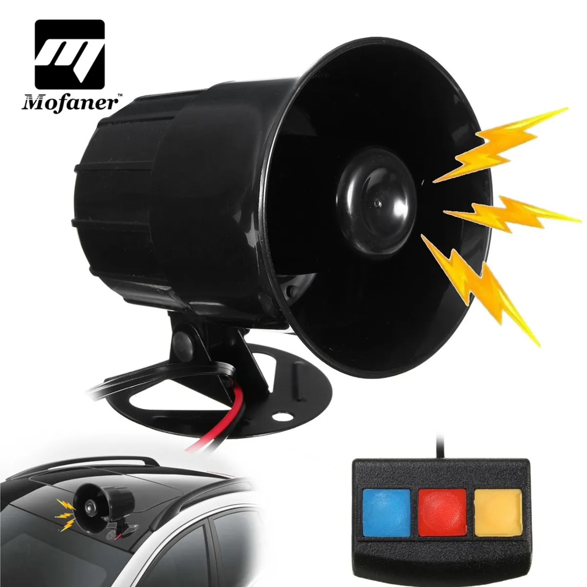 Buy Mofaner 30W Motorcycle Car Alarm Horn 3 Sounds