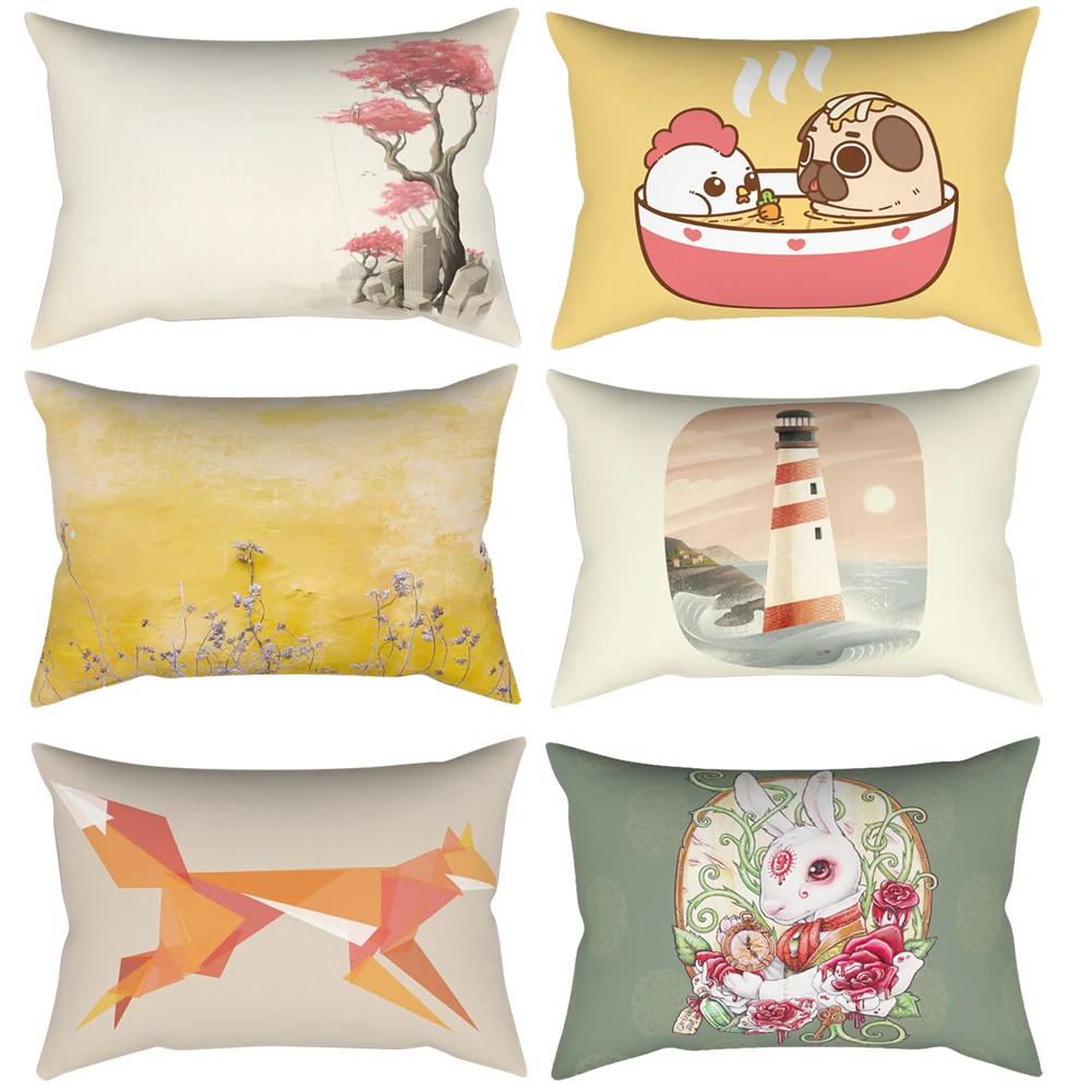 Fashion Tower Tree Animal Avocado Pattern Pillow Case Home | Дом и сад