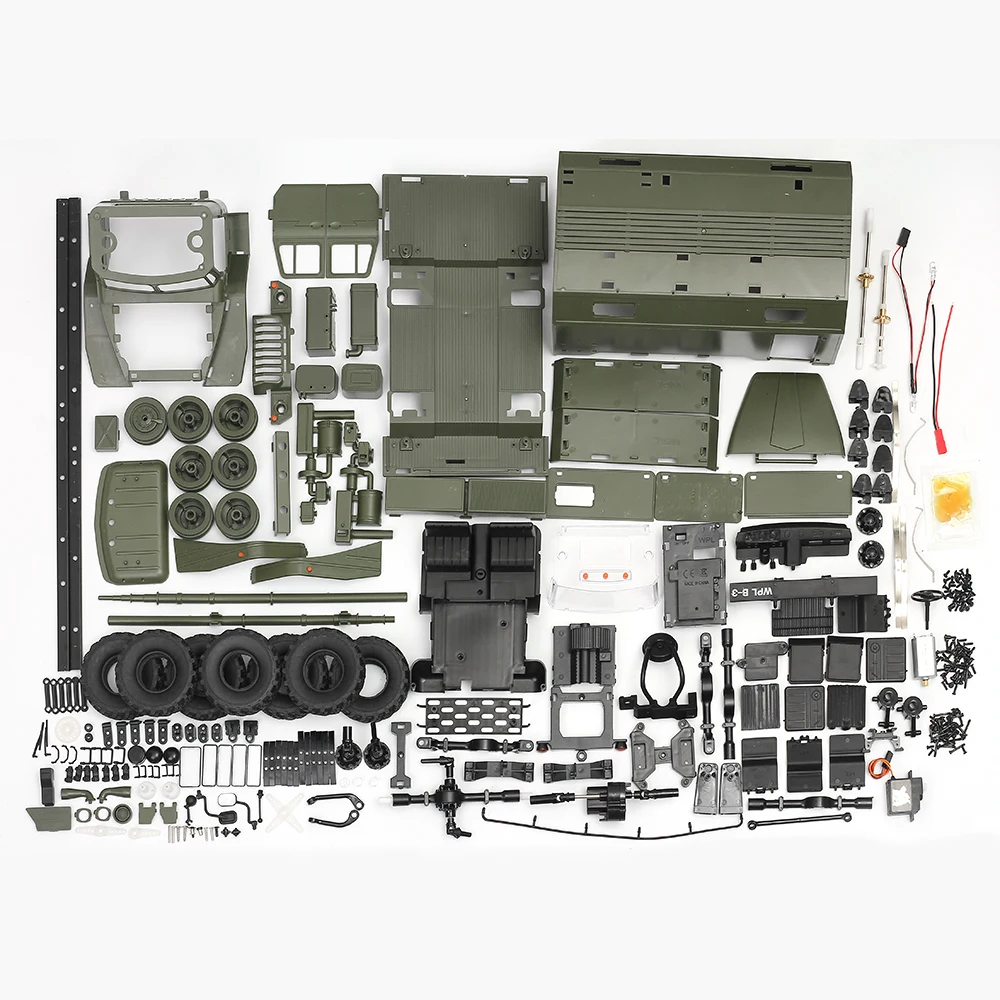 

WPL B36 1/16 Soviet Ural Remote Control Military Command Truck 6 Wheel Drive 0ff-road RC Military Truck Rock Crawler KIT RTR