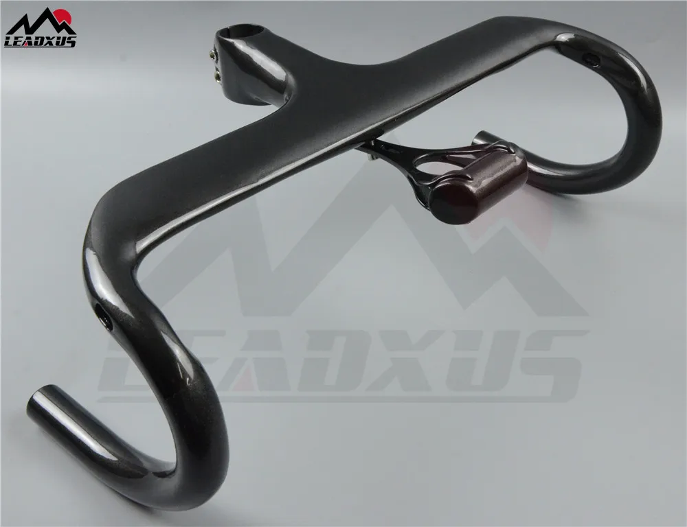

LEADXUS GIHB02 Integrated Carbon Handlebar Glossy Road Bicycle Handlebar/Bent Bar Carbon Bike Handlebar Size 400/420/440mm