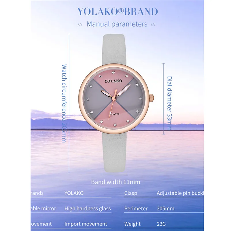Newly Design Women's watches brand luxury fashion ladies watch Girl Leather Band Round Wrist Watch clock Montre femme Y27 (4)